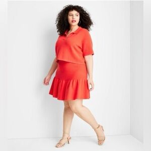 Short Sleeve Polo Top -Future Collective with Jenee Naylor Red